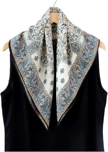 Women's Silk Wool Blend Square Scarf 26"x26" Lightweight Printed Warm Scarves in Saudi Arabia