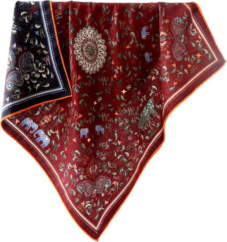 Women's Silk Wool Blend Square Scarf 26"x26" Lightweight Printed Warm Scarves in Kuwait