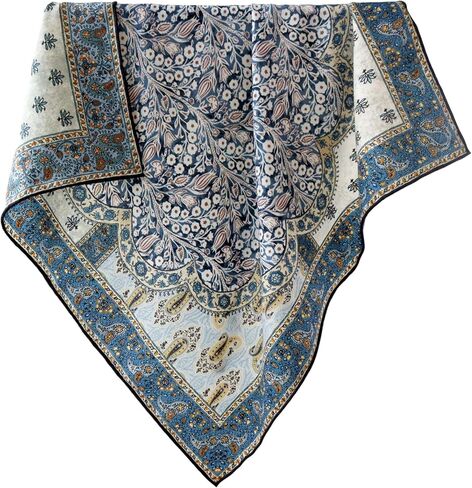 Women's Silk Wool Blend Square Scarf 26"x26" Lightweight Printed Warm Scarves in Saudi Arabia