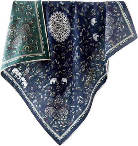 Women's Silk Wool Blend Square Scarf 26"x26" Lightweight Printed Warm Scarves in Saudi Arabia