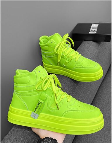 Men's High Top Boots Sneakers - Fashion Lace-Up Boots,Casual Skate Shoes, Lightweight Breathable Streetwear for Comfortable Non-Slip Walking in Kuwait