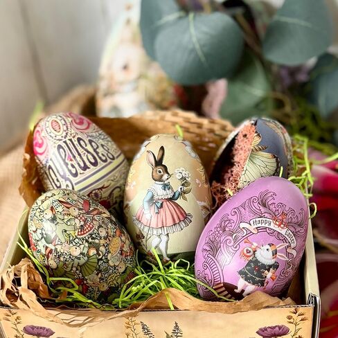 بيض عيد الفصح المعدني ذو الطراز العتيق: مجموعة من خمس علب بيض عيد الفصح قابلة للتعبئة وإعادة الاستخدام in Saudi Arabia