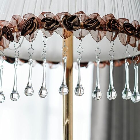 kanpura 20pcs Glass Raindrop Ornaments Glass Teardrop Hanging Ornaments Clear Chandelier Drop Pendant Decorations for Christmas Tree Winter Party Supplies (3 Inch) in Saudi Arabia