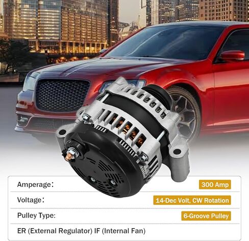 300 Amp 14V Alternator Compatible with Dodge Charger/Challenger 2011-2016 for Chrysler 300 2011-2016, for Durango 2011-2016, for Jeep Grand Cherokee 2011-2016, for Ram 1500 2016 in Kuwait