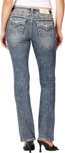 Miss Me Women's Vintage What's Underneath Faux Flap Pockets Mid-Rise Bootcut Jeans in Saudi Arabia