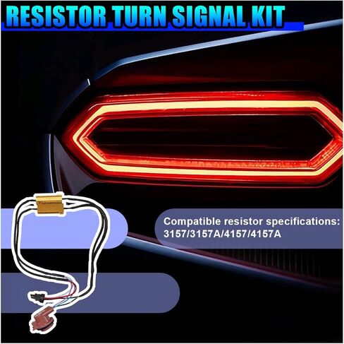 قطعتان من وحدة فك ترميز مقاومة LED للسيارة 3157 4157، مقاومات تحميل ضوء الفرامل 50 وات 6 أوم لإصلاح الفلاش الفائق، محول تسخير مصابيح الضباب ثنائي الفتيل للتحويل الخلفي LED ضوء إشارة الانعطاف (أسود) in Kuwait