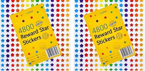 Youngever 4800 ملصقات نجوم المكافآت، 18 تصميمًا، ملصقات نجوم للأطفال، ملصقات مكافآت حزمة متنوعة ضخمة، ملصقات حافزة لمستلزمات المعلمين ومستلزمات الفصول الدراسية in Kuwait