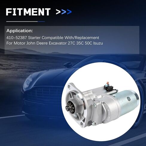 228000-3852 410-52387 12V 2.0KW 9T Starter Motor for John Deere Excavator 27C 35C 50C Isuzu 8971128650, 8971128651 ND228000-5382 8971353432 8971353430 8971128652 in Saudi Arabia