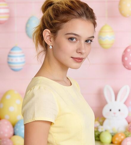 Cute Bunny Rabbit Easter Earrings for Women, Trendy Statement Bunny Pearl Stud Earrings, Easter Outfits & Shirt Accessories for Women in Saudi Arabia