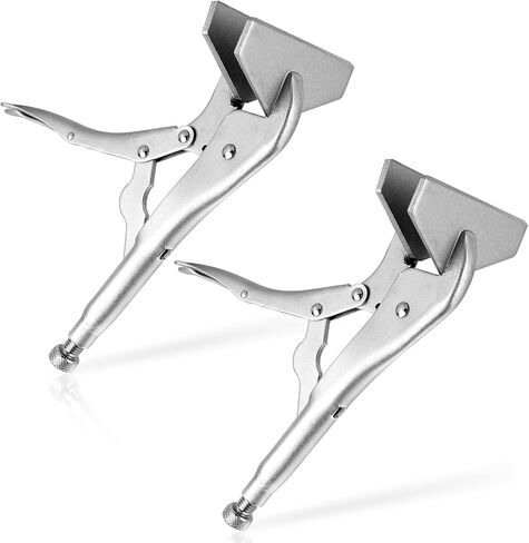 NATGAI 1 Pack 10 Inch Locking Sheet Metal Clamp, Welding Pliers with Adjustable Opening, Nickel Plated Carbon Steel Duckbill Locking Plier for Metalworking, Sheet Metal Bending and Clamping (1 Pack) in Kuwait