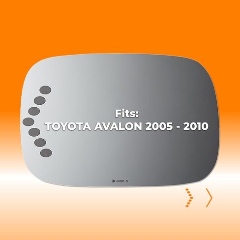 Burco 4086S زجاج مرآة الرؤية الجانبية للسائق، مسطح مع إشارة الانعطاف، يناسب Toyota Avalon 2005-2010، EC مناسب للاستبدال للمرايا الكهربائية ذات التعتيم التلقائي in Saudi Arabia