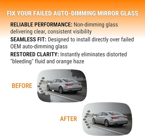 Burco 4086S زجاج مرآة الرؤية الجانبية للسائق، مسطح مع إشارة الانعطاف، يناسب Toyota Avalon 2005-2010، EC مناسب للاستبدال للمرايا الكهربائية ذات التعتيم التلقائي in Saudi Arabia