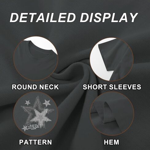 Men Star Graphic Shirt Y2k Oversized Shirts Streetwear Vintage Tees Grunge Inspirational Motivational Casual Tshirts in Saudi Arabia