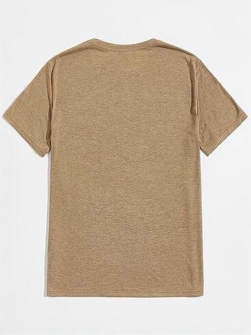 Men’s T-Shirts Short Sleeve Crewneck Solid Color Tee Casual Breathable Shirts for Men in Saudi Arabia
