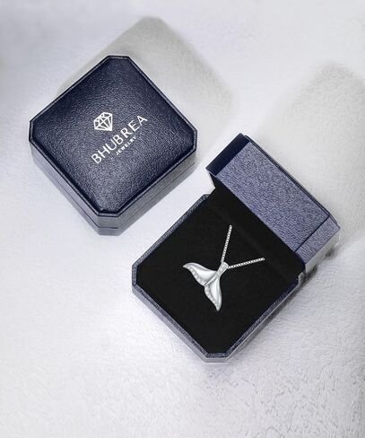 1/6 Carat Diamond Whale Tail Necklace for Women 925 Sterling Silver 18K White Gold Plated Whale Pendant Diamonds Ocean Jewelry Necklaces in Kuwait