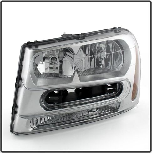 ACANII - For 2002-2009 Chevy Trailblazer 02-06 Ext w/Full Width Grille Bar Chrome Headlights Headlamps Pair Left+Right in Saudi Arabia
