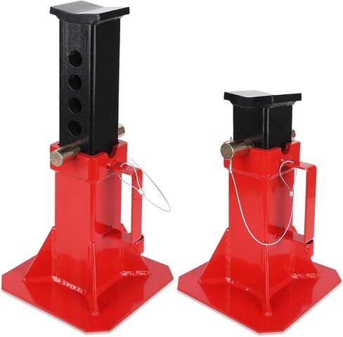 Heavy Duty Car Jack Stand, Heavy Duty Pin Type Professional Car Jack Stand with Lock, Automotive Jack Stands, Adjustable Height 11"-18", 12 Ton (26,400 Lb) Capacity, Red, 1 Pair in Kuwait