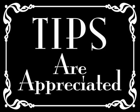 Black: Tips are Appreciated Sticker (Business Vinyl Decals, Support Tipping Service Your Waiter, Barista for Tip Jars (3 x 4 inch) in Saudi Arabia