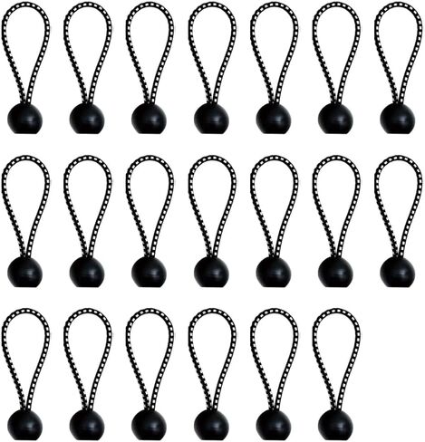 20pcs 3.15Inch Ball Bungee Cords Bungee Tie Down with Elastic String Replacement for Blinds,Tents,Tarp,Black and White in Kuwait