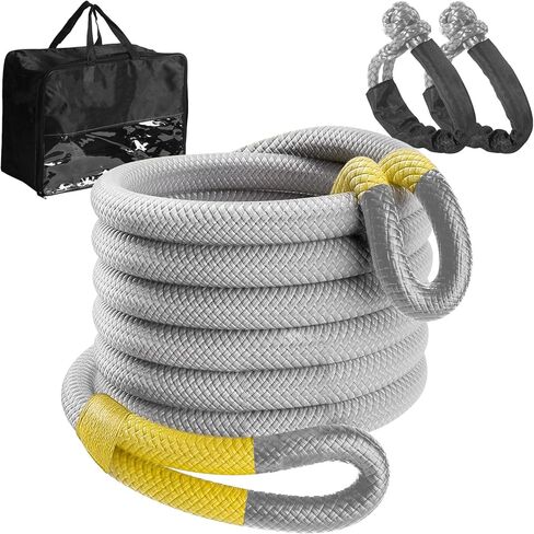 حبل سحب حركي مقاس 1 × 30 بوصة (48,500 رطل) مع 2 من الأغلال الناعمة (56,000 رطل)، مجموعة أشرطة سحب للطرق الوعرة شديدة التحمل لسيارات الدفع الرباعي UTV ATV شاحنة جيب للطرق الوعرة in Kuwait