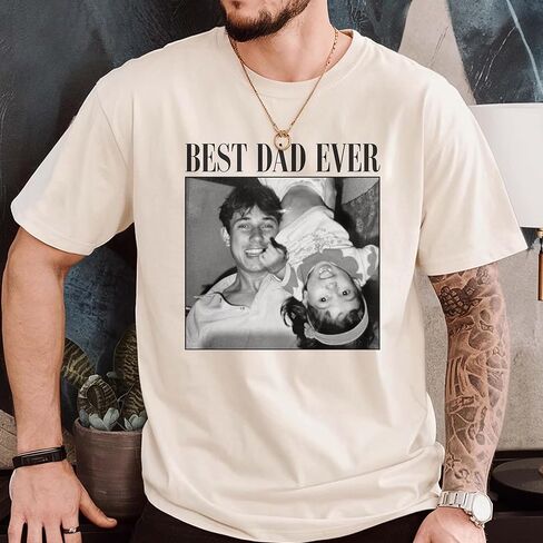 Custom Photo Dad T-Shirt, Personalized Father Shirts with Picture, Gifts Dad Daddy Papa Husband for Fathers Day Christmas in Kuwait