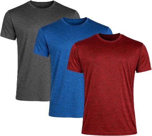Galaxy by Harvic Men's Moisture Wicking Performance Short Sleeve Active Tee (3-Pack) in Kuwait