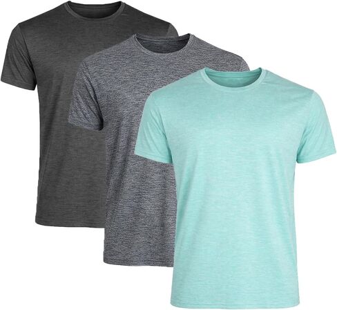 Galaxy by Harvic Men's Moisture Wicking Performance Short Sleeve Active Tee (3-Pack) in Kuwait