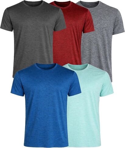 Galaxy by Harvic Men's Moisture Wicking Performance Short Sleeve Active Tee (3-Pack) in Kuwait