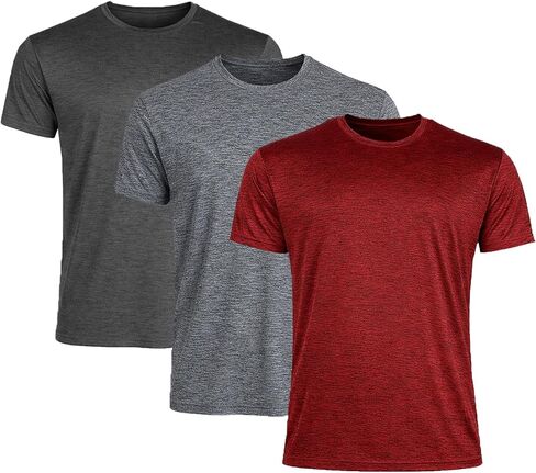 Galaxy by Harvic Men's Moisture Wicking Performance Short Sleeve Active Tee (3-Pack) in Kuwait