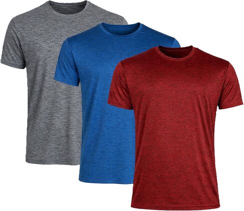 Galaxy by Harvic Men's Moisture Wicking Performance Short Sleeve Active Tee (3-Pack) in Kuwait