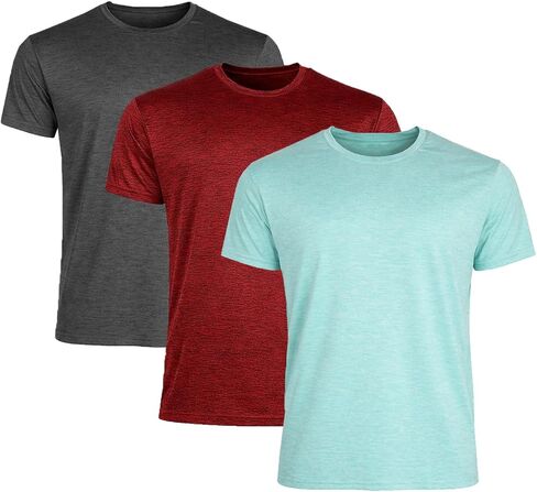 Galaxy by Harvic Men's Moisture Wicking Performance Short Sleeve Active Tee (3-Pack) in Kuwait