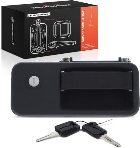 A-Premium Front Left Driver Side Exterior Door Handle with Key Cylinder Compatible with Volvo VHD 2004-2017, VN 2004, VNL 2004-2018, Zinc Black in Saudi Arabia