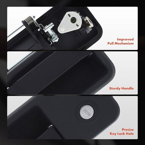 A-Premium Front Left Driver Side Exterior Door Handle with Key Cylinder Compatible with Volvo VHD 2004-2017, VN 2004, VNL 2004-2018, Zinc Black in Saudi Arabia