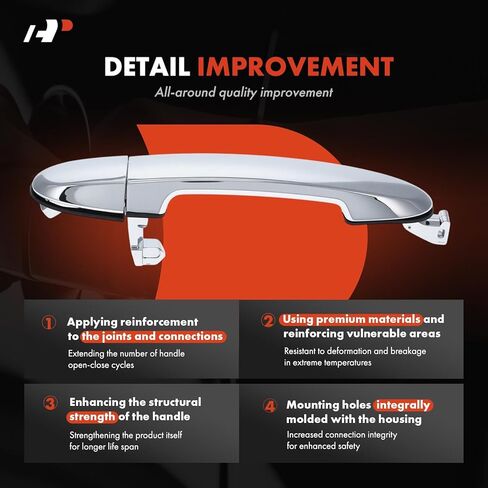 A-Premium Front Right Passenger Side Exterior Door Handle Compatible with Hyundai Santa Fe 2007-2012, Silver in Saudi Arabia