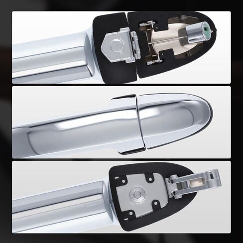 A-Premium Front Right Passenger Side Exterior Door Handle Compatible with Hyundai Santa Fe 2007-2012, Silver in Saudi Arabia
