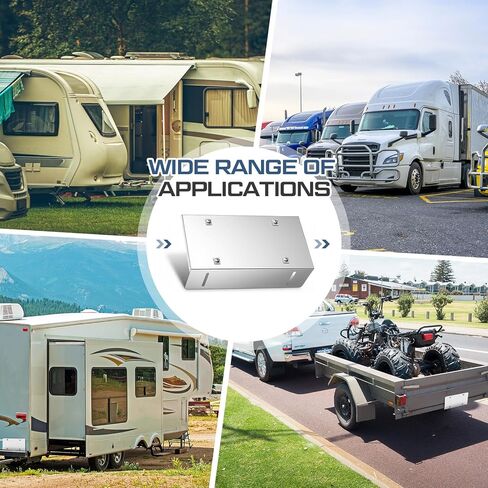 2 Pack Stainless Steel License Plate Frames, Flange Mount 1 Plate License Plates Frames for Car Bumper Wherever Needed Boxed in Design Includes Installation Accessories Auto Parts in Kuwait