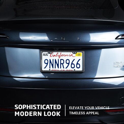 Real Carbon Fiber License Plate Frames (2 Pack) License Plate Frame, Slim Black Carbon Fiber Frames for Cars, Trucks, SUV in Kuwait