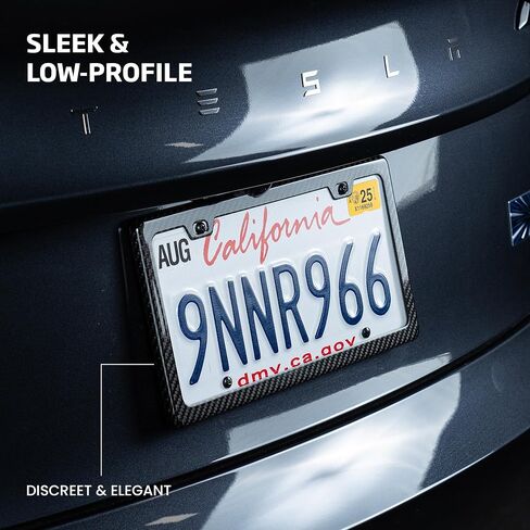 Real Carbon Fiber License Plate Frames (2 Pack) License Plate Frame, Slim Black Carbon Fiber Frames for Cars, Trucks, SUV in Kuwait