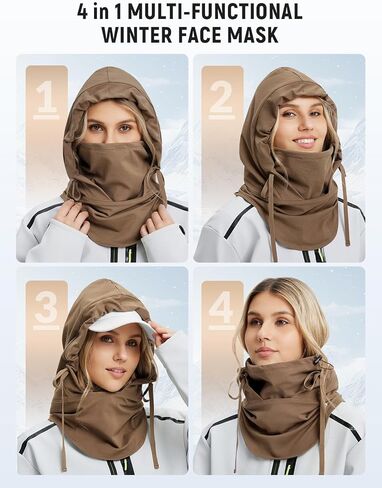 baleaf Balaclava Ski Mask Winter Water Resistant Face Mask for Women Men Cold Weather Gear Skiing Snowboarding Neck Gaiter Brown in Saudi Arabia