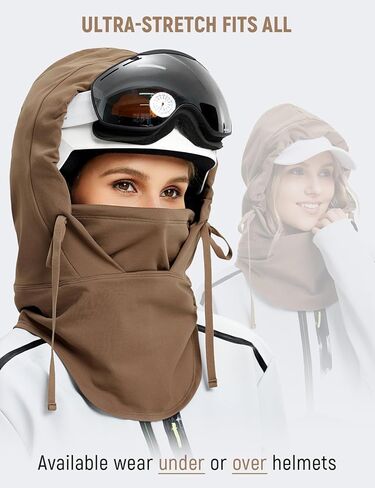 baleaf Balaclava Ski Mask Winter Water Resistant Face Mask for Women Men Cold Weather Gear Skiing Snowboarding Neck Gaiter Brown in Saudi Arabia
