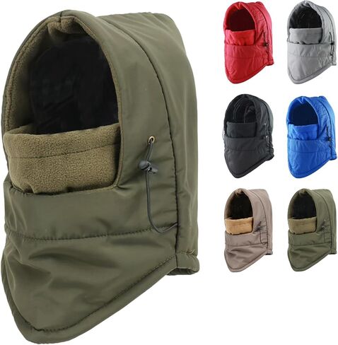 Peicees Thermal Winter Balaclava, Waterproof Ski Mask Fleece Lining Face Mask Hooded Scarf Hat Neck Gaiter for Men Women in Saudi Arabia