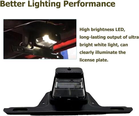 LED License Plate Light License Plate Holder Black Universal Waterproof 12V DC License Plate Light for Trailer Truck RV Boat UTV ATV in Kuwait