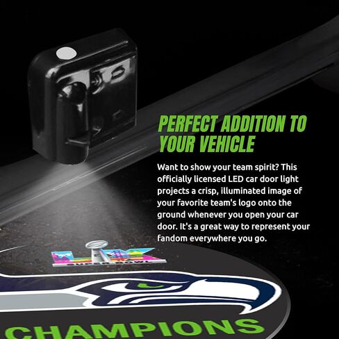 Seattle Seahawks Super Bowl 60 Champions LED Car Door Light, Official NFL Battery Powered Logo Projector in Kuwait