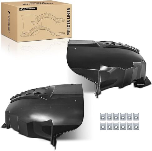 A-Premium Pair Front Inner Fenders Liner Splash Shield Set with Clips - Compatible with Ram ProMaster 1500, ProMaster 2500 3500, 2014-2023 - Factory Fresh (PP), Not Refurbished or Recycled in Saudi Arabia