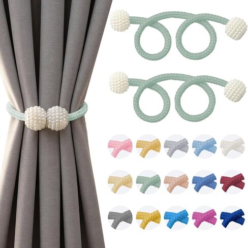 2PCS Magnetic Curtain Tiebacks, Curtain Tiebacks Buckles Holdbacks Holders Hooks Clip for Home Bedroom Office Decorative, Gold in Saudi Arabia