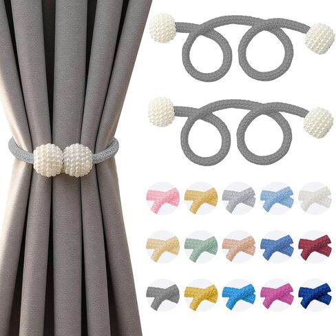 2PCS Magnetic Curtain Tiebacks, Curtain Tiebacks Buckles Holdbacks Holders Hooks Clip for Home Bedroom Office Decorative, Gold in Saudi Arabia