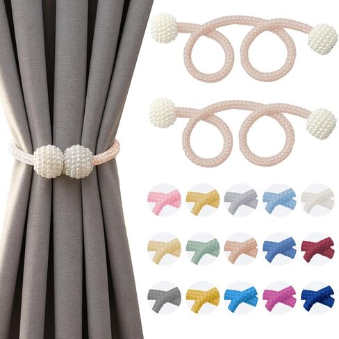 2PCS Magnetic Curtain Tiebacks, Curtain Tiebacks Buckles Holdbacks Holders Hooks Clip for Home Bedroom Office Decorative, Gold in Saudi Arabia
