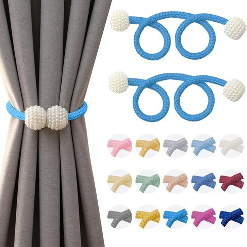 2PCS Magnetic Curtain Tiebacks, Curtain Tiebacks Buckles Holdbacks Holders Hooks Clip for Home Bedroom Office Decorative, Gold in Saudi Arabia