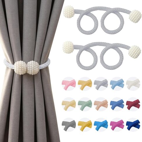 2PCS Magnetic Curtain Tiebacks, Curtain Tiebacks Buckles Holdbacks Holders Hooks Clip for Home Bedroom Office Decorative, Gold in Saudi Arabia