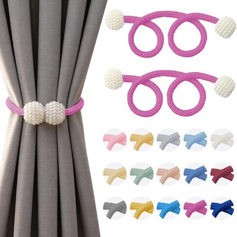 2PCS Magnetic Curtain Tiebacks, Curtain Tiebacks Buckles Holdbacks Holders Hooks Clip for Home Bedroom Office Decorative, Gold in Saudi Arabia